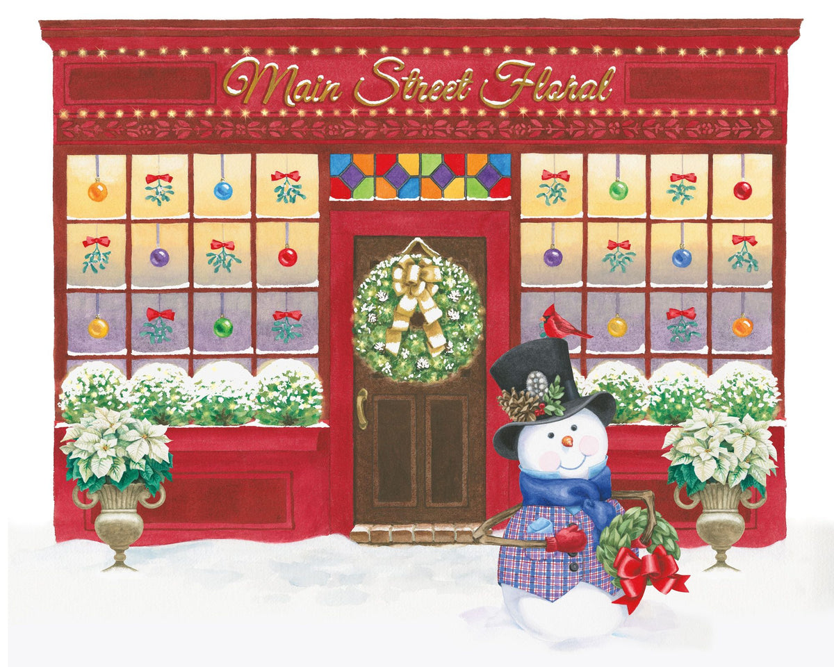 Main Street Christmas III Mural Wallpaper - pure wallpaper artwork