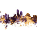 Knoxville Tennessee Skyline Purple & Gold Mural Wallpaper - pure wallpaper artwork