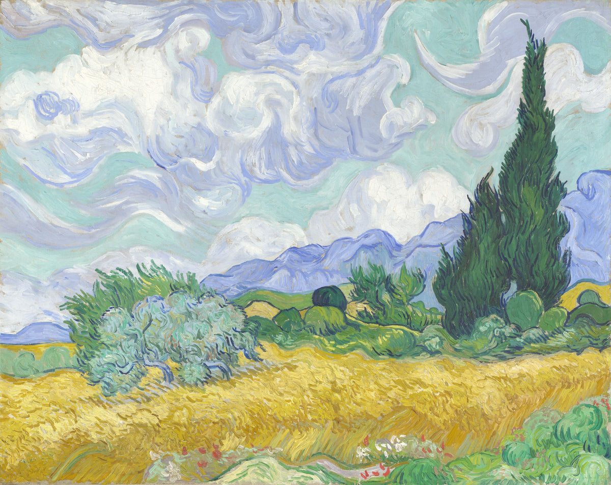 Wheat Field with Cypresses Mural Wallpaper - pure wallpaper artwork