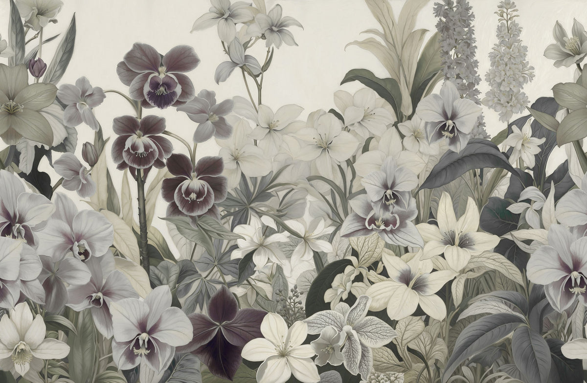 The Tenderness of Orchids, Sage Mural Wallpaper - pure wallpaper artwork