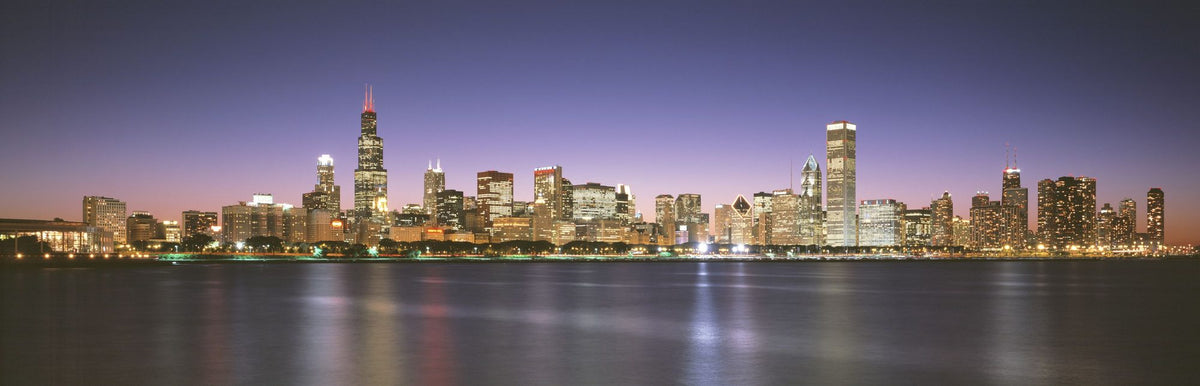 Twilight Skyline Silhouette Mural Wallpaper - pure wallpaper artwork