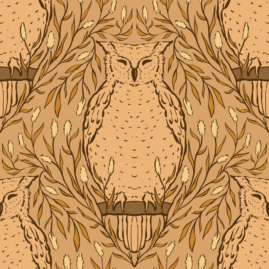 Harvest Owl Mural Wallpaper