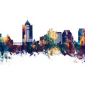 Roanoke Virginia Skyline Blue & Bronze Mural Wallpaper - pure wallpaper artwork