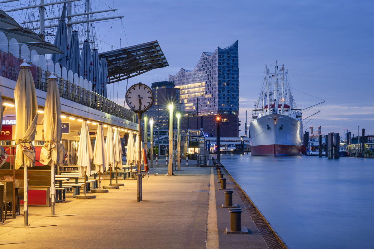 Harbor Twilight Mural Wallpaper - Neutral Tone - pure wallpaper artwork