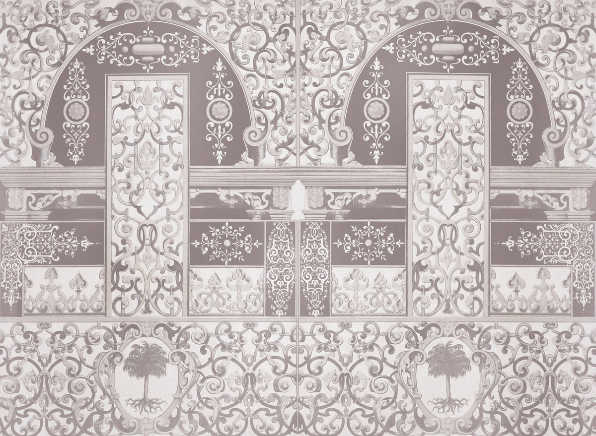 German Renaissance, Dusty Rose Mural Wallpaper - pure wallpaper artwork