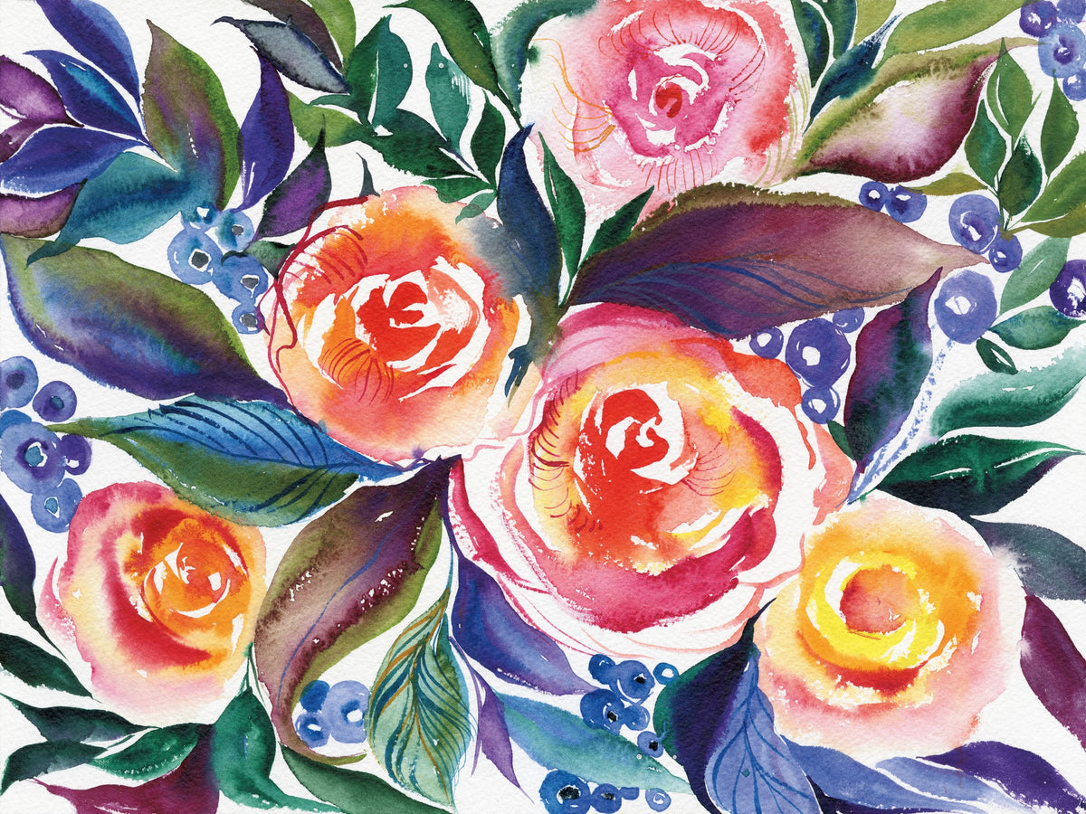 Rose Trio Mural Wallpaper - pure wallpaper artwork