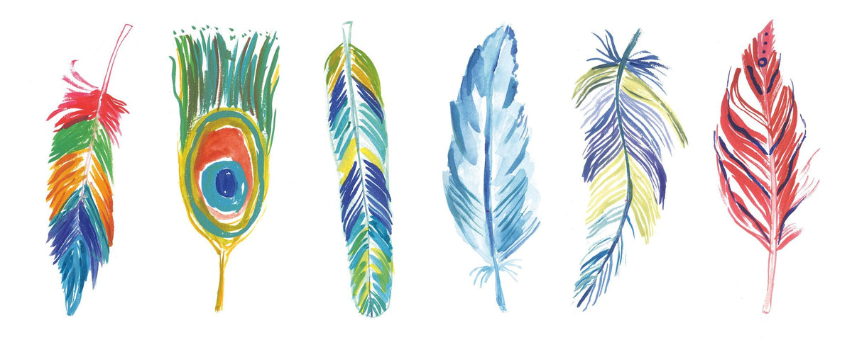 Rainbow Feathers I Mural Wallpaper - pure wallpaper artwork