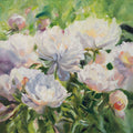 White Impressionistic Peonies Mural Wallpaper - pure wallpaper artwork