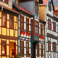 Timberframe Village Mural Wallpaper - pure wallpaper artwork