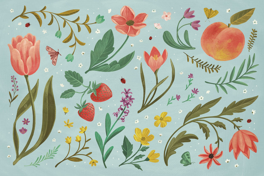 Spring Botanical Mural Wallpaper