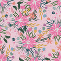 Pink Floral Fireworks Mural Wallpaper - pure wallpaper artwork