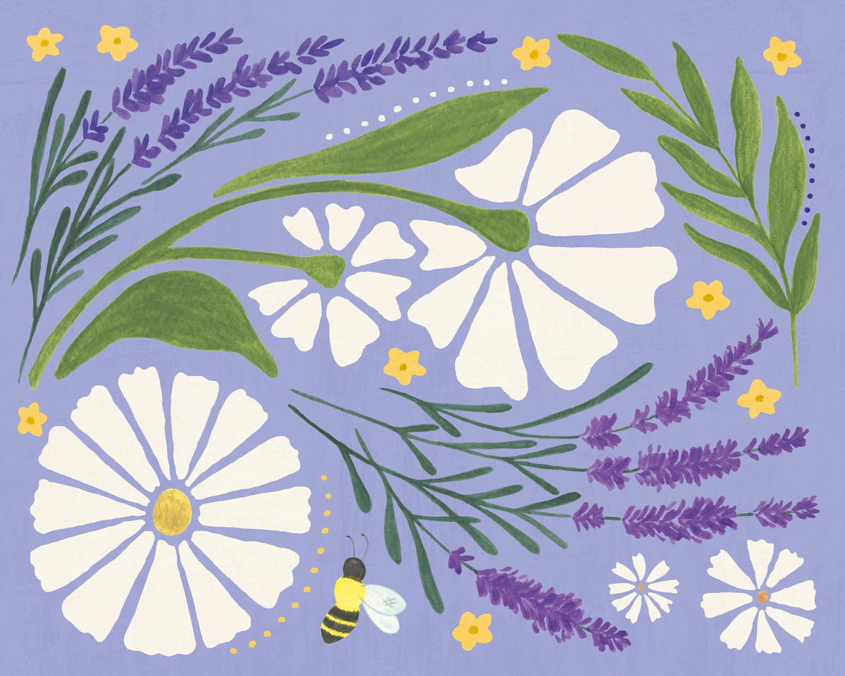 Lavender Garden II Purple Mural Wallpaper - pure wallpaper artwork