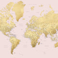 World Map Cities - Lalita Mural Wallpaper - pure wallpaper artwork