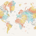 World Map - Fifi Mural Wallpaper - pure wallpaper artwork