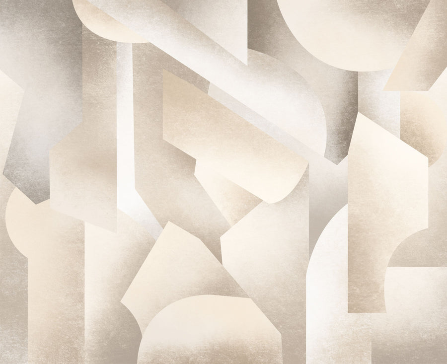 Chalky Geometrica, Alpine Oat Mural Wallpaper