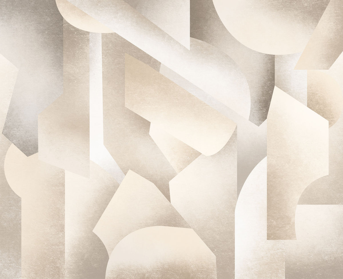 Chalky Geometrica, Alpine Oat Mural Wallpaper - pure wallpaper artwork