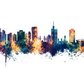 Lagos Nigeria Skyline Blue & Bronze Mural Wallpaper - pure wallpaper artwork