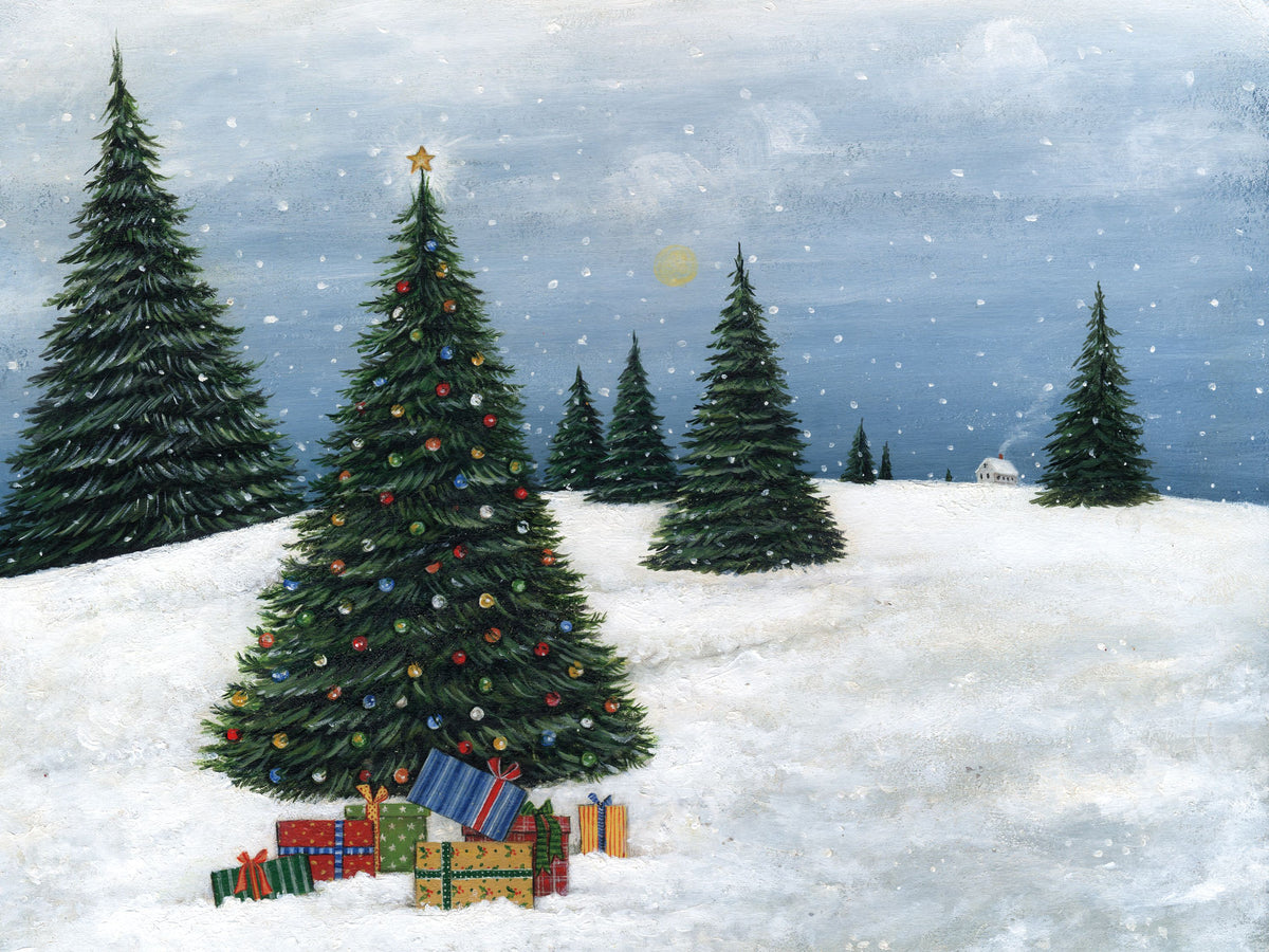 Deck the Halls Trees and Gifts Mural Wallpaper - pure wallpaper artwork