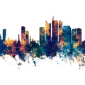 Manila Philippines Skyline Blue & Bronze Mural Wallpaper - pure wallpaper artwork