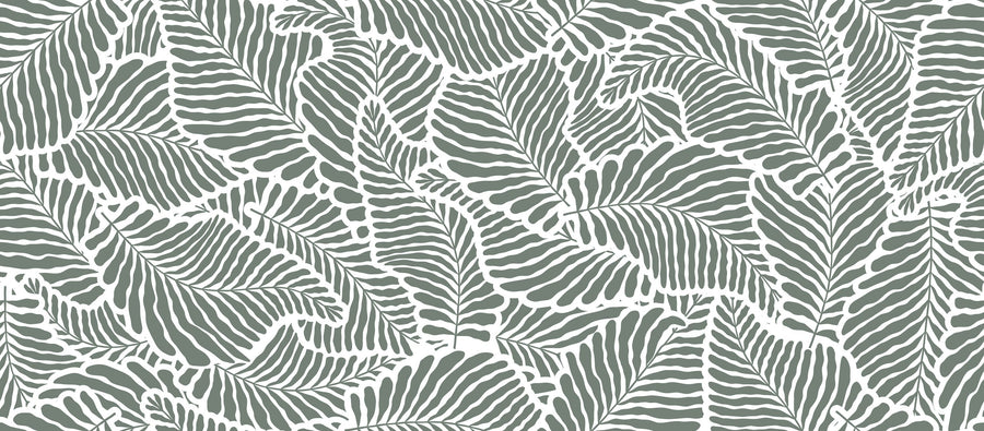 Fern Cut-Outs Pattern, Khaki Mural Wallpaper