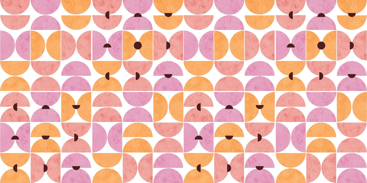 Homley Retro Shapes, Pink Mural Wallpaper - pure wallpaper artwork