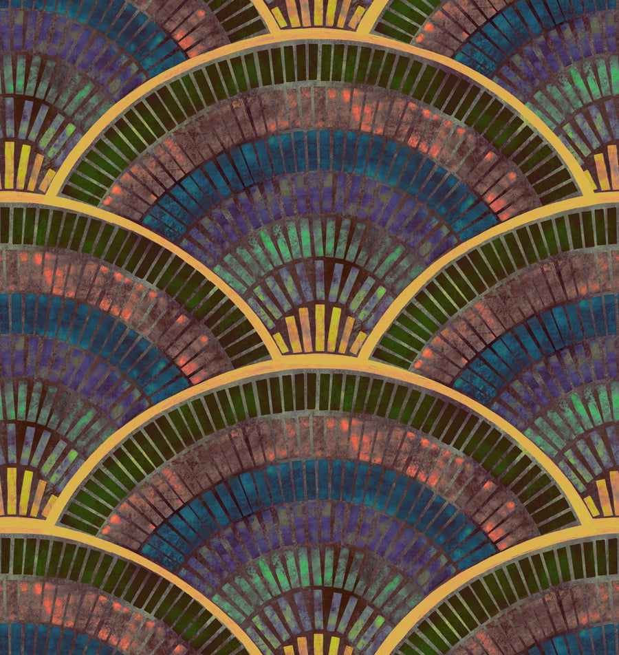 Moody Tiles, Warm Mural Wallpaper