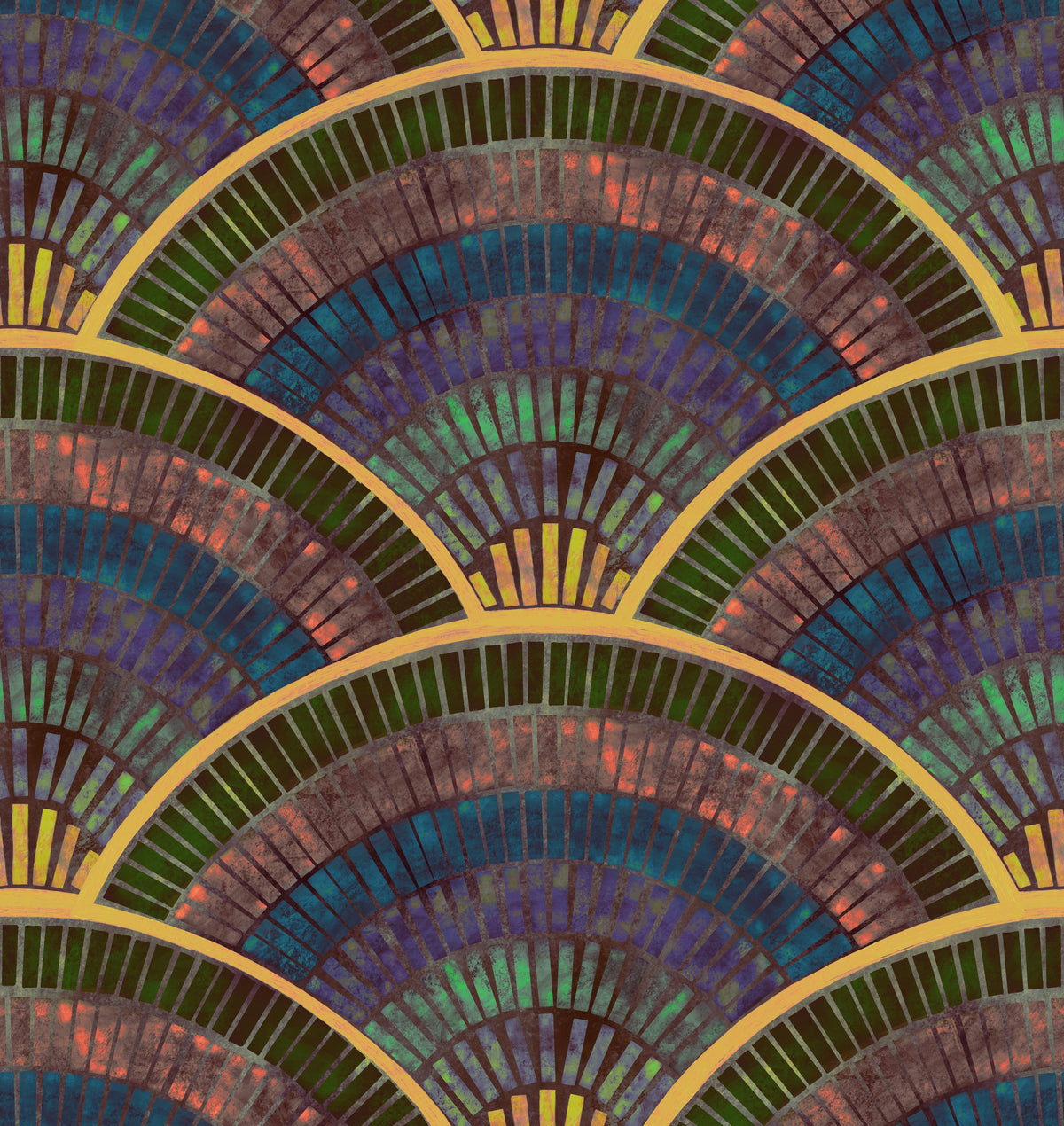 Moody Tiles, Warm Mural Wallpaper - pure wallpaper artwork