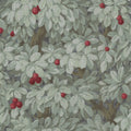 Fruit Tree Bower, Crimson on Green Mural Wallpaper - pure wallpaper artwork