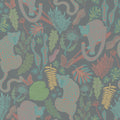 Jungle Leopards Washed Green Mural Wallpaper - pure wallpaper artwork