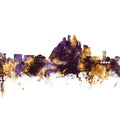 Monterosso Al Mare Italy Skyline Purple & Gold Mural Wallpaper - pure wallpaper artwork