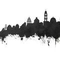Santorini Skyline Black & White Mural Wallpaper - pure wallpaper artwork