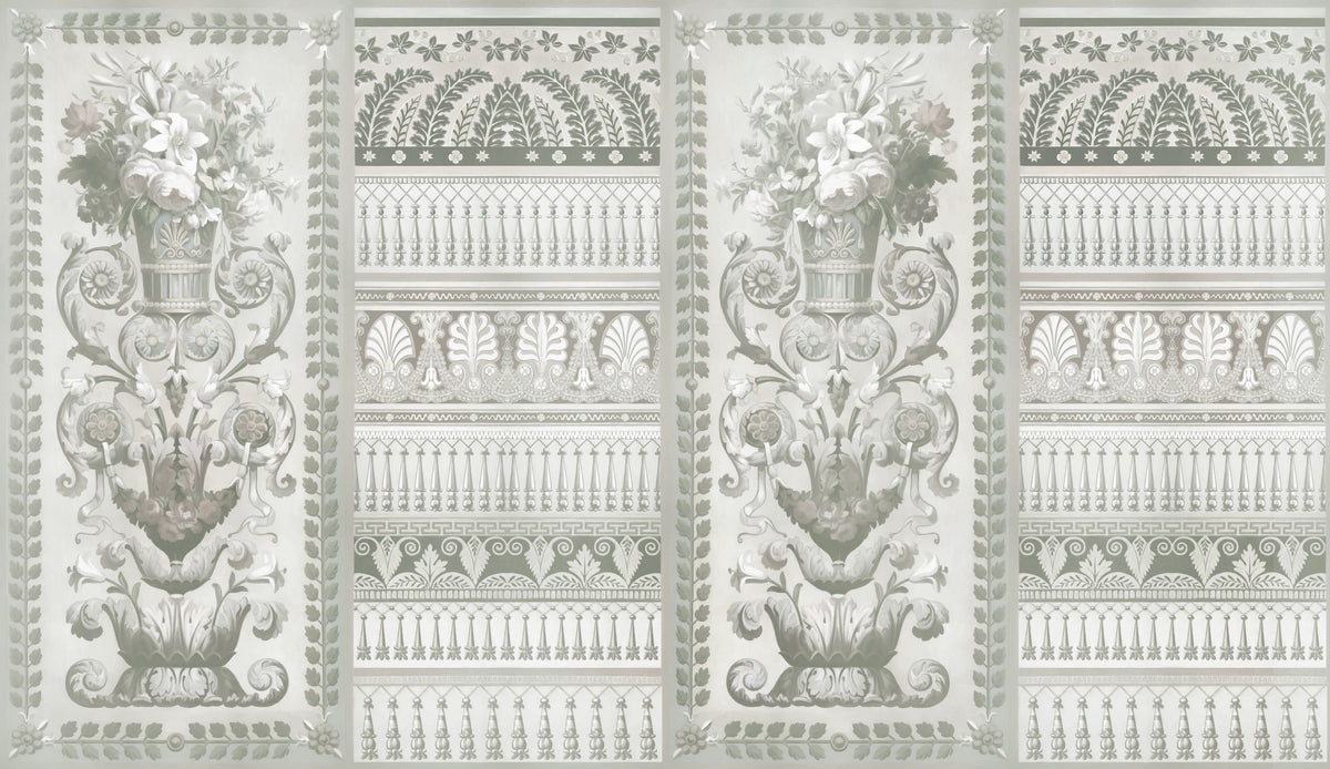 Flower Mountain, Sage Mural Wallpaper - pure wallpaper artwork