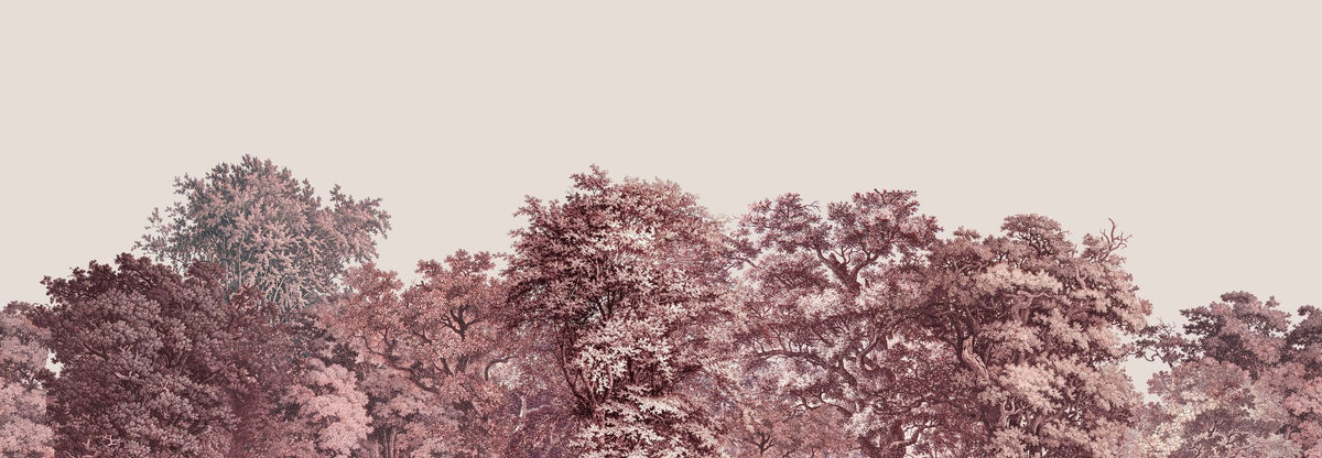 Over the Treetops, Burgundy Mural Wallpaper - pure wallpaper artwork