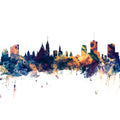 Ottowa Canada Skyline Blue & Bronze Mural Wallpaper - pure wallpaper artwork