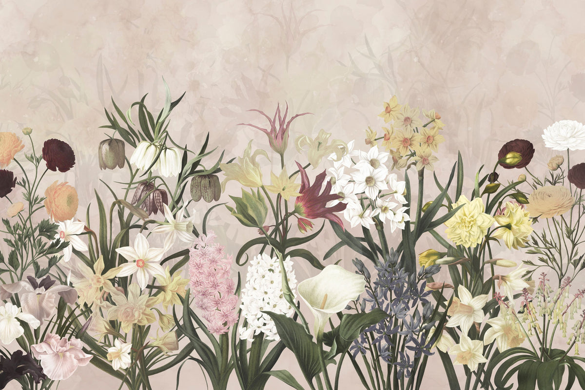 May Blooms Mural Wallpaper - pure wallpaper artwork
