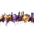 Nice France Skyline Purple & Gold Mural Wallpaper - pure wallpaper artwork