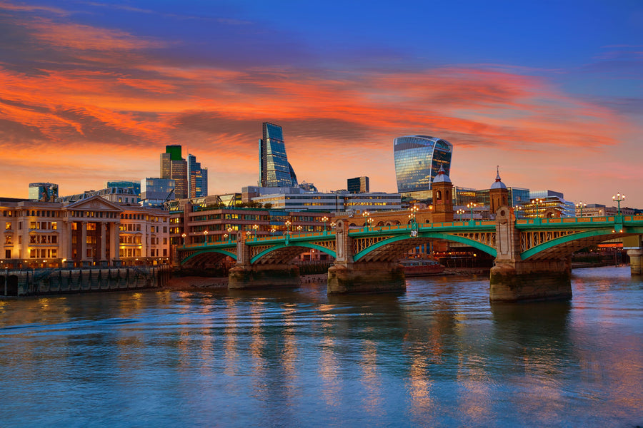 Golden Hour Bridge II Mural Wallpaper