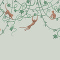 Monkey Jump, Pistachio Mural Wallpaper - pure wallpaper artwork