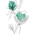 Line Flower VI Mural Wallpaper - pure wallpaper artwork