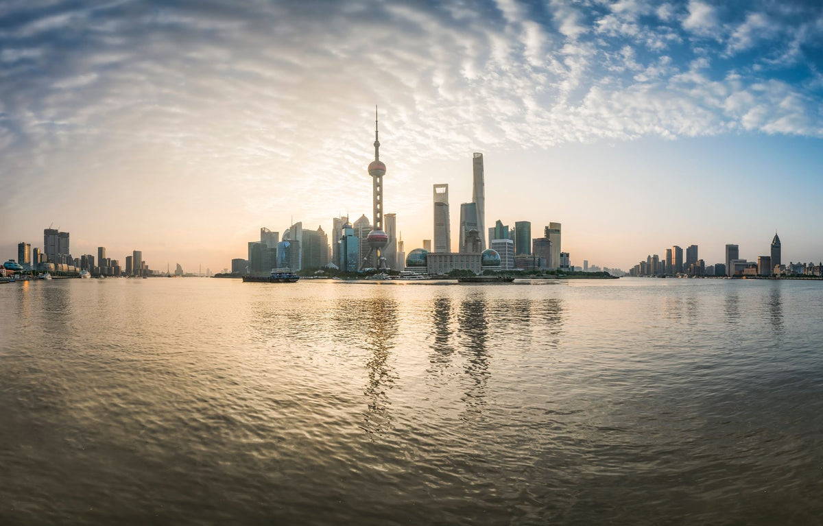 Pudong Sunrise Yellow Mural Wallpaper - pure wallpaper artwork