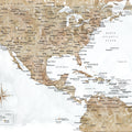 US Mexico Caribbean Map - Abey Wash Mural Wallpaper - pure wallpaper artwork