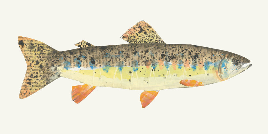 Angling in the Stream III Mural Wallpaper