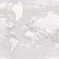 World Map Cities - Maeli Warm Mural Wallpaper - pure wallpaper artwork