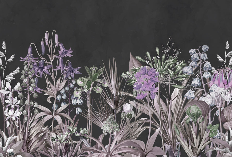 Field of Dreams Dark Purple Mural Wallpaper