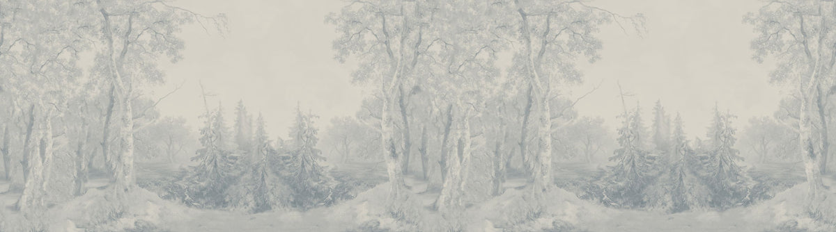 Forest Immersion Pale Blue Mural Wallpaper - pure wallpaper artwork