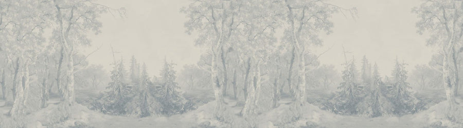Forest Wallpaper Mural – Woodland Wall Mural – Forest Immersion Pale Blue printable artwork