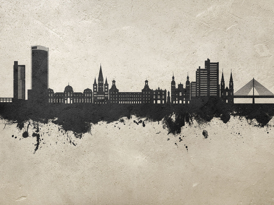 Bonn Skyline Concrete Mural Wallpaper