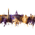 Washington DC Skyline Purple & Gold Mural Wallpaper - pure wallpaper artwork