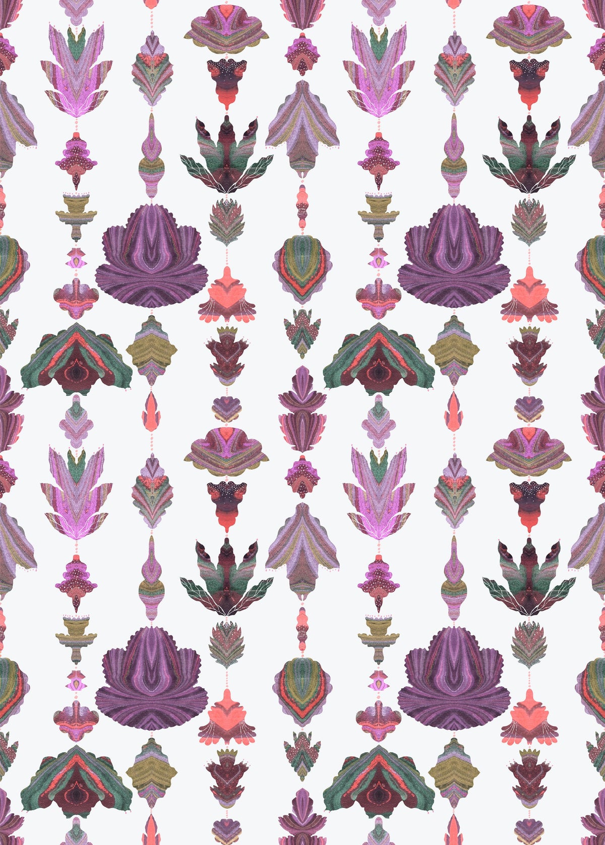 Marble Flowers, Periwinkle Mural Wallpaper - pure wallpaper artwork