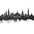 Lüneburg Germany Skyline Black & White Mural Wallpaper - pure wallpaper artwork